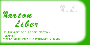 marton liber business card