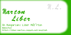 marton liber business card